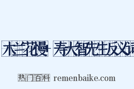 木兰花慢+寿大智先生反义词是什么意思的图片